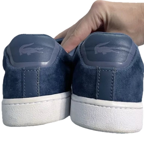Lacoste Carnaby Evo Velvet & Leather Trainers Women’s 9 /Eur 40.5 Navy Blue RARE - Picture 5 of 8